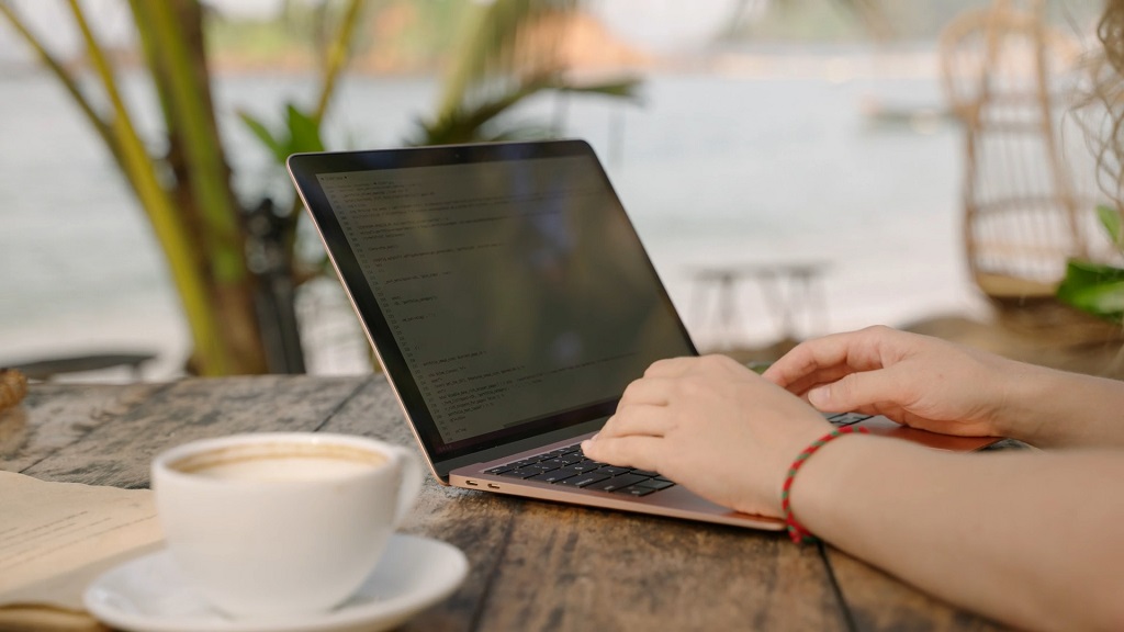 Typing reminders on a laptop